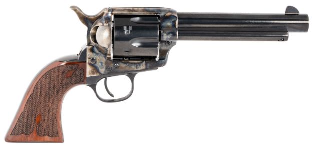 Picture of Taylors & Company 555129 Gambler  357 Mag Caliber with 5.50" Blued Finish Barrel, 6rd Capacity Blued Finish Cylinder, Color Case Hardened Finish Steel Frame & Checkered Walnut Grip