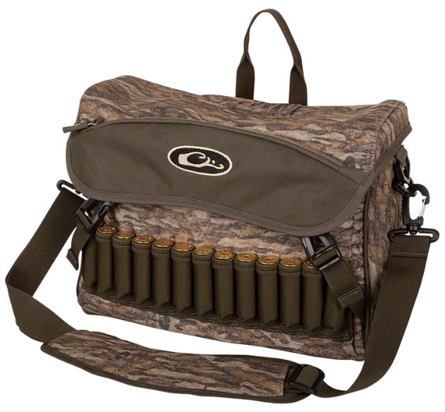 Picture of Drake Waterfowl DA1040006 Shoulder Bag 2.0 Mossy Oak Bottomland, 6 Storage Pockets, Exterior Storage & Shell Loops, Choke Tube Sleeves, Adj. Shoulder Strap