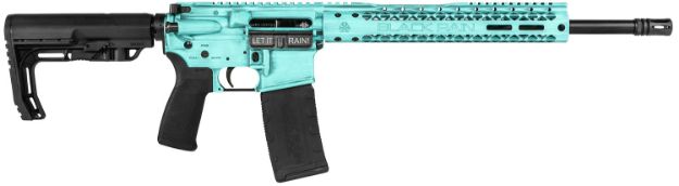 Picture of Black Rain Ordnance BROFUSIONTBB Spec15 Fusion 5.56x45mm NATO 30+1 16", Tiffany Blue, 12" M-LOK, MFT EPG16 Grip/Minimalist Stock