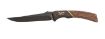 Picture of Browning 3220394 Hunter Trail Knife 4.50" Fixed Trailing Drop Point Blade, Black Stonewashed 440C Stainless Steel, Two-Toned Jigged Wood Handle w/Bronze Accents, Includes Leather Sheath