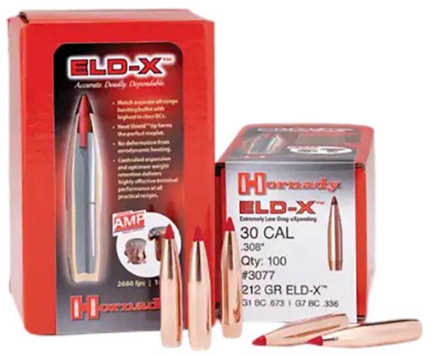 Picture of Hornady 30731 ELD Match  30 Cal .308 208 gr Extremely Low Drag Match 100 Per Box/ 15 Case