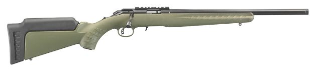 Picture of Ruger 8336 American Rimfire  Sports South Exclusive Full Size 17 HMR 9+1 18" Satin Blued Threaded Barrel, Blued Scope Rail Steel Receiver, OD Green Synthetic Adjustable Stock, Right Hand