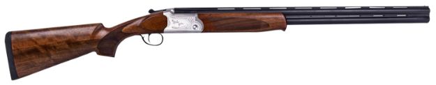 Picture of ATI ATIGKOF410SVE Cavalry SVE 410 Gauge 3" 2rd 26" Blued O/U Barrel, Silver Engraved Metal Finish, Oiled Turkish Walnut Stock, Ejector, 5 Chokes