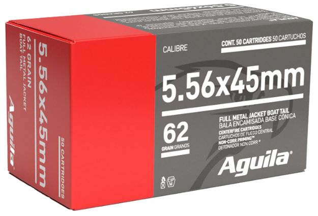 Picture of Aguila 1E556110 Target & Range Rifle 5.56x45mm NATO 62gr Full Metal Jacket Boat Tail 50 Per Box/20 Case