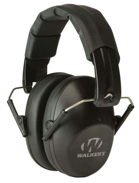 Picture of Walker's GWPFPM1 Pro Low Profile Folding Passive Muff 22 dB Over the Head Black Polymer