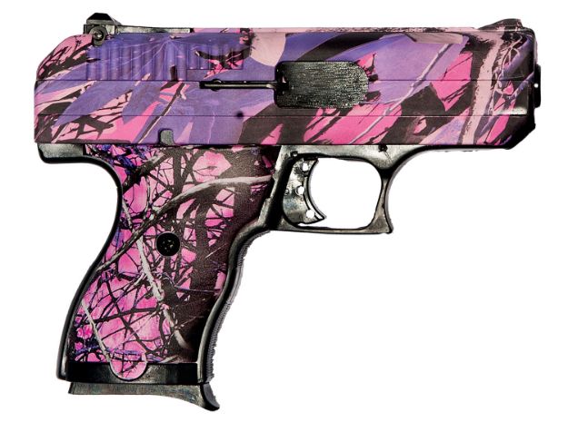 Picture of Hi-Point CF380PI CF  380 ACP 8+1, 3.50" Black Steel Barrel, Hydro-Dipped Pink Camo Serrated Steel Slide, Hydro-Dipped Pink Camo Polymer Frame & Grip