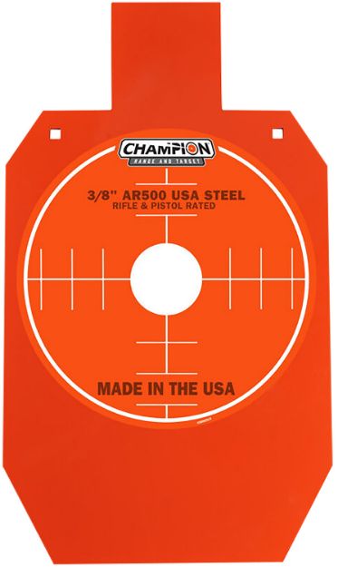 Picture of Champion Targets 44906 Center Mass  Pistol/Rifle Gray AR500 Steel 33% IPSC Silhouette 0.38" Thick Hanging