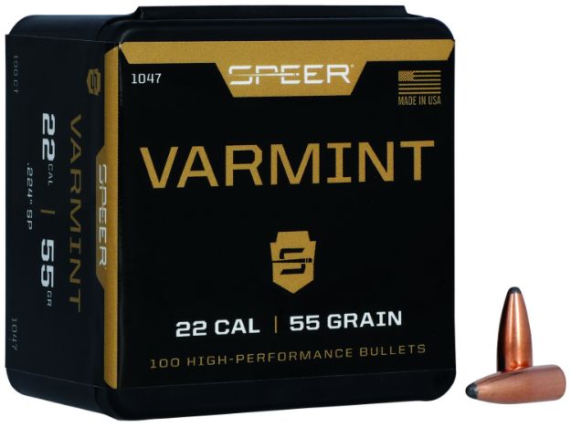 Picture of Speer 1047 Varmint  22Cal 55gr Jacketed Soft Point 100 Per Box/5 Case