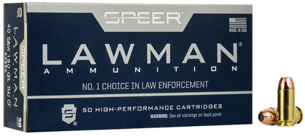 Picture of Speer 53880 Lawman Training Clean-Fire 40S&W 180gr Total Metal Jacket Round Nose 50 Per Box/20 Case