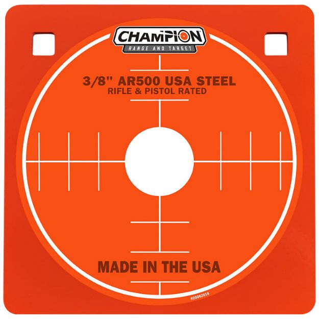 Picture of Champion Targets 44905 Center Mass  8" Rifle Gray AR500 Steel Square 3/8" Thick Hanging