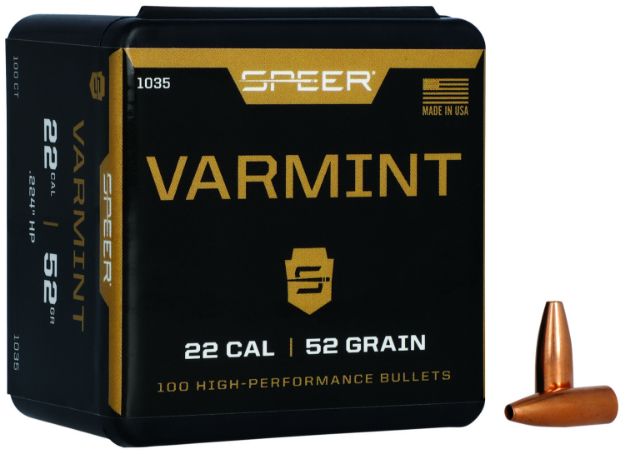 Picture of Speer 1035 Varmint  22Cal 52gr Hollow Point 100 Per Box/5 Case