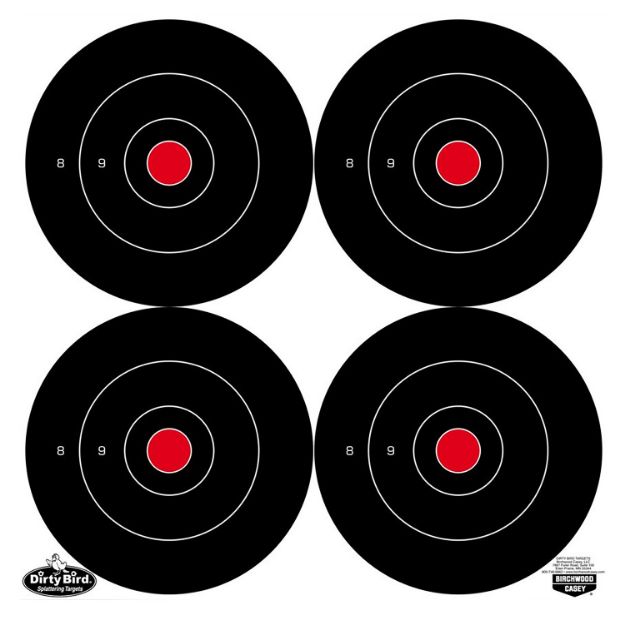 Picture of Birchwood Casey 35504 Dirty Bird  5.50" Bullseye Tagboard Hanging Black/White 12 PK