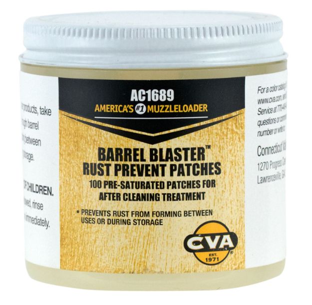 Picture of CVA AC1689 Barrel Blaster PreLubed Patches Against Rust and Corrosion Jar