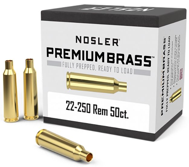 Picture of Nosler 10065 Premium Brass Unprimed Cases 22-250Rem Rifle Brass 50/Box