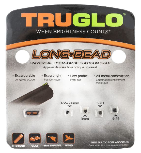 Picture of Truglo TG947UR Long Bead  Metal Universal Shotgun Red Fiber Optic Black