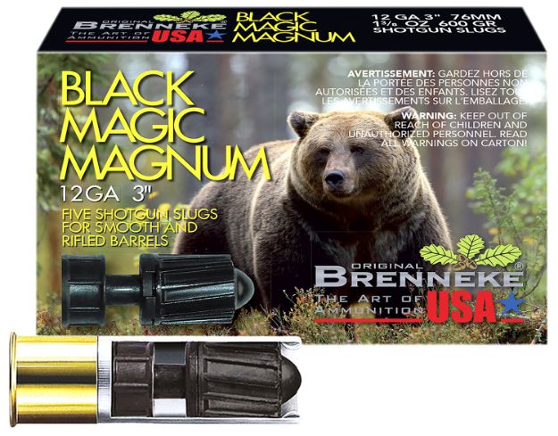 Picture of Brenneke SL123BMM Black Magic Magnum  12Gauge 3" 1 3/8oz Slug Shot 5 Per Box/50 Case