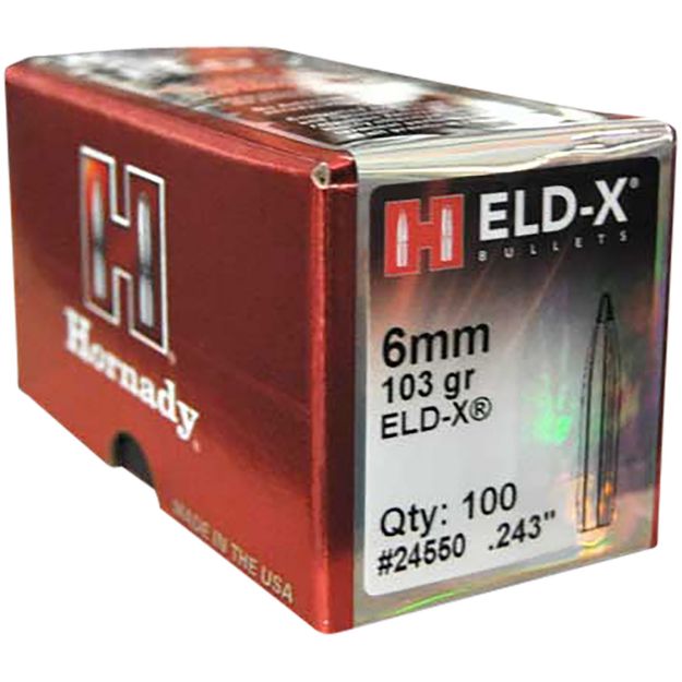 Picture of Hornady 24550 ELD-X  6mm .243 103 gr Extremely Low Drag eXpanding 100 Per Box/ 25 Case