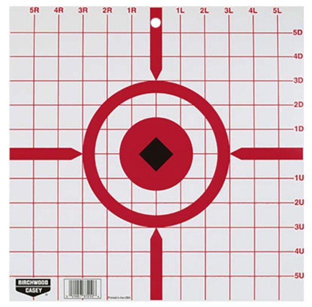 Picture of Birchwood Casey 37210 Rigid Sight-In Crosshair Hanging Tagboard 12" Black/White 10 Pack