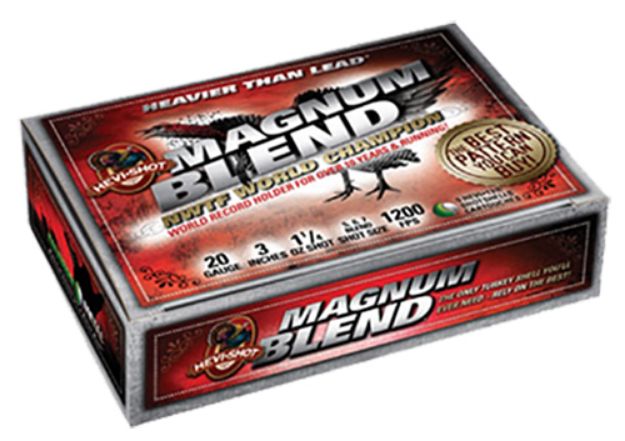 Picture of HEVI-Shot HS00567 Magnum Blend  20Gauge 3" 1 1/4oz Tungsten 5/6/7Shot 5 Per Box/10 Case