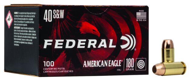 Picture of Federal AE40R100 American Eagle Handgun 40S&W 180gr Full Metal Jacket 100 Per Box/5 Case