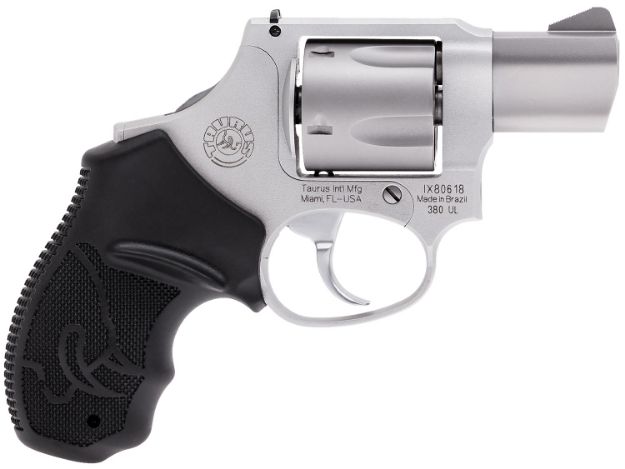 Picture of Taurus 2380129UL 380 Mini Revolver 380 ACP 5rd 1.75" Matte Stainless Cylinder & Barrel Matte Mil Anodized Aluminum Frame Black Rubber Grip