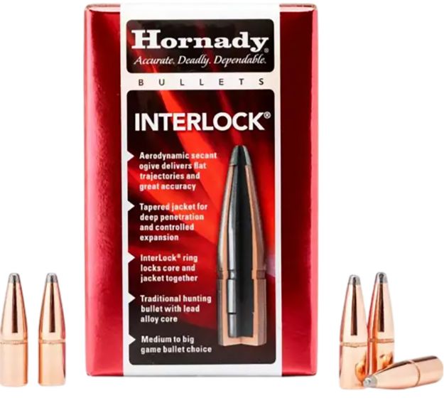 Picture of Hornady 3040 InterLock  30 Cal .308 165 gr Soft Point 100 Per Box/ 15 Case