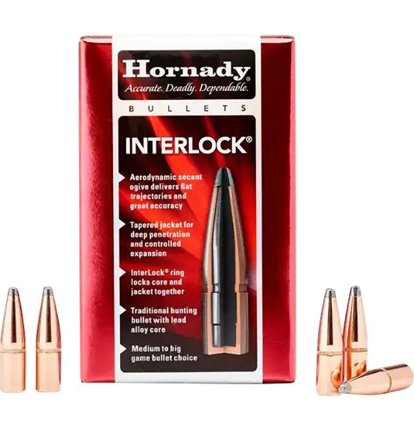 Picture of Hornady 3140 InterLock  7.62mm .310 123 gr Soft Point 100 Per Box/ 25 Case