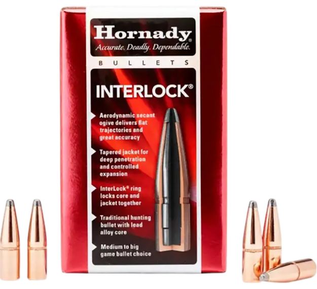 Picture of Hornady 3510 InterLock  35 Cal .358 200 gr Spire Point 100 Per Box/ 15 Case