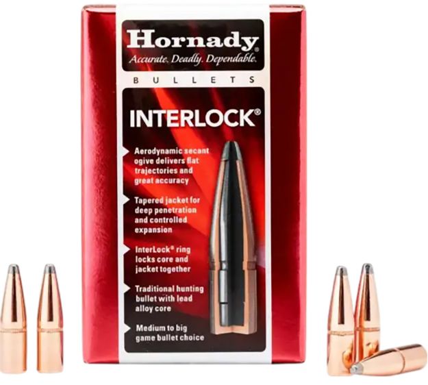 Picture of Hornady 2552 InterLock  25 Cal .257 117 gr Boat Tail Spire Point 100 Per Box/ 25 Case