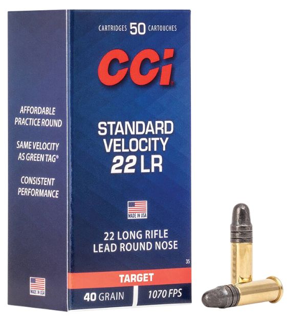 Picture of CCI 0035 Standard Velocity  22LR 40gr Lead Round Nose 50 Per Box/100 Case