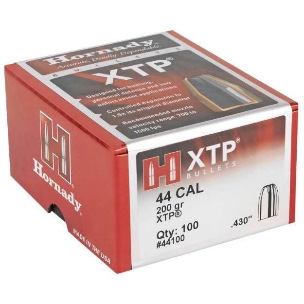 Picture of Hornady 44100 XTP  44 Cal .430 200 gr Hollow Point 100 Per Box/ 15 Case