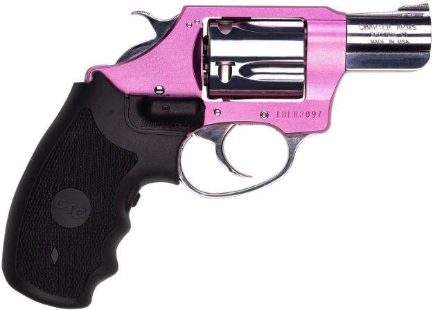 Picture of Charter Arms 53832 Undercover Lite Chic Lady Small 38 Special 5 Shot 2" High Polished Stainless Steel Barrel & Cylinder, Pink Aluminum Frame w/Black Crimson Trace Laser Grip, Exposed Hammer