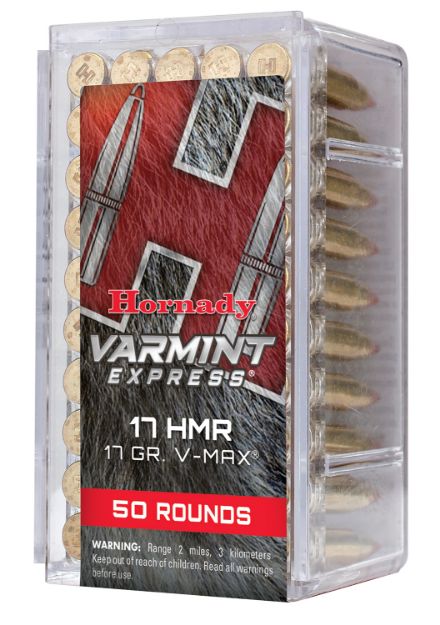 Picture of Hornady 83170 Varmint Express  17 HMR 17 gr Hornady V Max 50 Per Box/ 40 Case