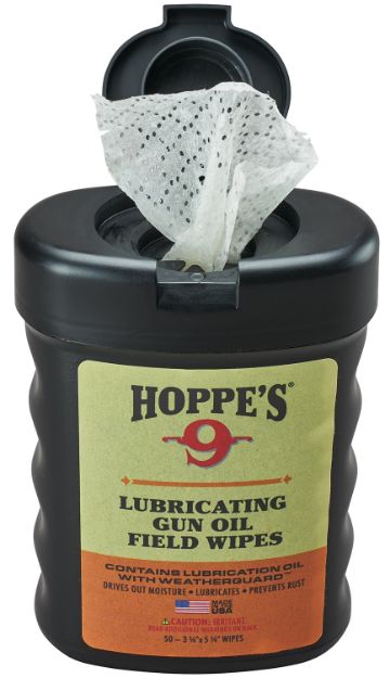 Picture of Hoppe's 1631 Lubricating Gun Oil Field Wipes Pre-Moistened With Hoppe's No. 9 Oil 3" x 5" 50 Count