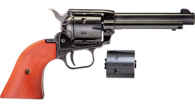 Picture of Heritage Mfg RR22MB4 Rough Rider  22 LR 22 WMR 6 Shot, 4.75" Black Steel Barrel, Black Zinc Alloy Frame, Black Cylinder, Cocobolo Grip, Hammer/Thumb Safety, Exposed Hammer