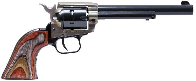 Picture of Heritage Mfg RR22MCH6 Rough Rider  22 LR/22 WMR 6 Shot, 6.50" Black Steel Barrel & Cylinder, Simulated Case Hardened Zinc Alloy Frame, Camo Laminate Grip, Hammer/Thumb Safety, Exposed Hammer