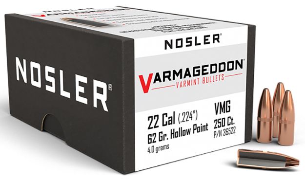 Picture of Nosler 36522 Varmageddon  22Cal 62gr Flat Base Hollow Point 250/Box