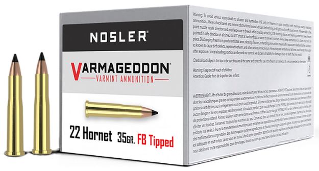 Picture of Nosler 41132 Varmageddon  22Hornet 35gr Flat Base Tipped 50 Per Box/6 Case