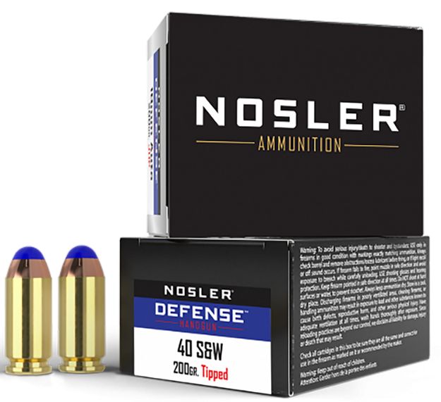 Picture of Nosler 39515 Defense Handgun 40S&W 200gr Bonded Performance Tipped 20 Per Box/10 Case