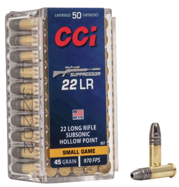 Picture of CCI 957 Suppressor Small Game 22LR 45gr Lead Hollow Point 50 Per Box/100 Case