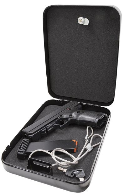 Picture of Hi-Point 34511HSP JHP Home Security Package 45 ACP 9+1 4.50" Black Steel Barrel, Serrated Steel Slide, Polymer Frame & Grip, Keyed Lock Box