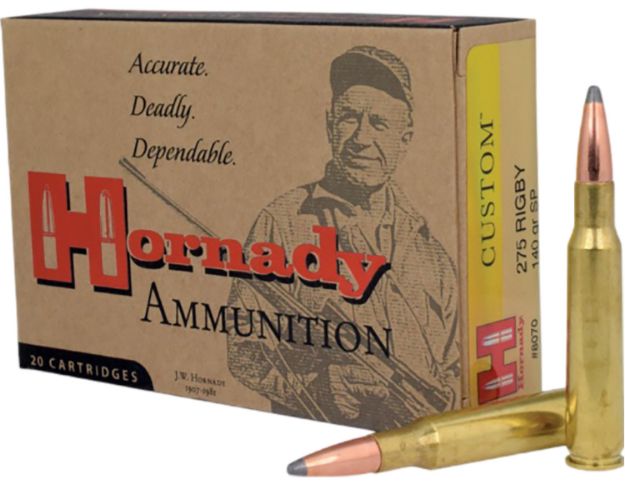 Picture of Hornady 8070 Custom  275Rigby 140gr InterLock Spire Point 20 Per Box/10 Case