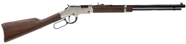 Picture of Henry H004SE Silver Eagle  Full Size 22 Short/ 22 Long/ 22 LR (16 LR/21 Short) 20" Blued Barrel, Nickel-Plated Metal Finish, American Walnut Stock Right Hand