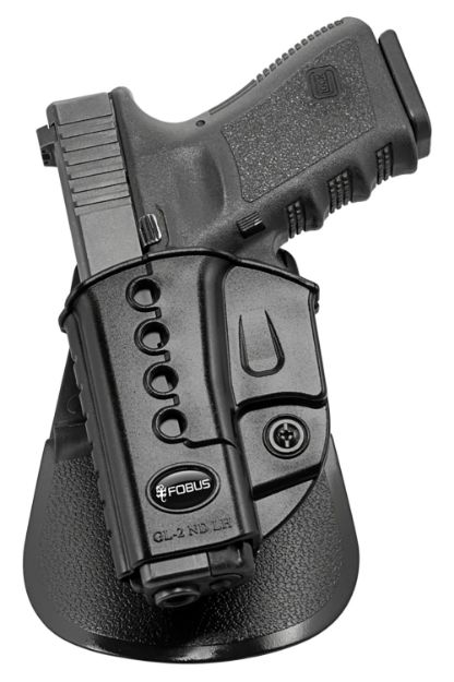 Picture of Fobus GL2E2LH Passive Retention Evolution OWB Black Polymer Paddle Compatible w/ Glock 17/19/19X/22/23/31/32/34/35/44/45 Left Hand