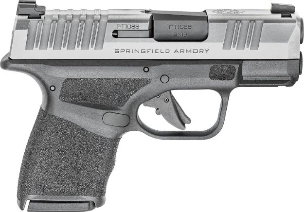 Picture of Springfield Armory HC9319S Hellcat  Sports South Exclusive Micro-Compact Frame 9mm Luger 13+1/11+1 3" Black Steel Barrel, Serrated Stainless Steel Slide, Black Polymer Frame w/Picatinny Rail