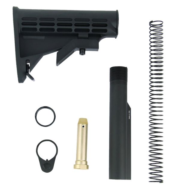 Picture of TacFire MAR084 Mil-Spec M4 Stock Kit Black