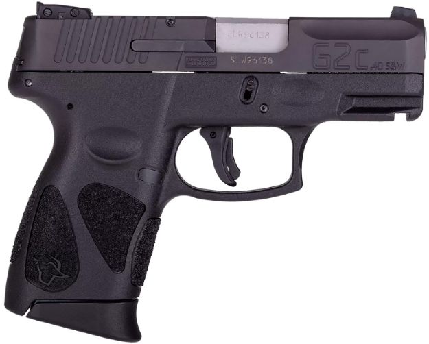 Picture of Taurus 1G2C403110 G2C  Compact Frame 40 S&W 10+1 3.26" Matte Stainless Steel Barrel, Matte Black Serrated Steel Slide, Black Polymer Frame w/Picatinny Rail & Polymer Grip, Right Hand