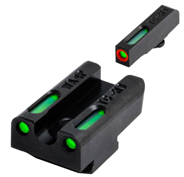 Picture of TruGlo TG13WA4PC TFX Pro  Black | Green Tritium & Fiber Optic Orange Outline Front Sight Green Tritium & Fiber Optic Rear Sight