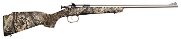 Picture of Crickett KSA2166 Youth  22 LR 1rd 16.12" Stainless Steel Barrel, Fixed Front/Adjustable Rear Peep Sights, Mossy Oak Break-Up Synthetic Stock w/11.5" LOP, Rebounding Firing Pin Safety