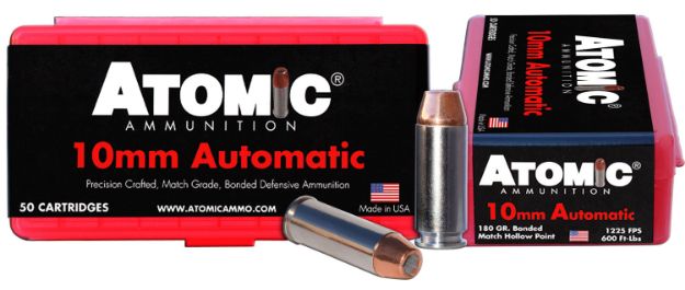 Picture of Atomic Ammunition 00432 Pistol Precision Craft 10mmAuto 180gr Bonded Match Hollow Point 50 Per Box/10 Case